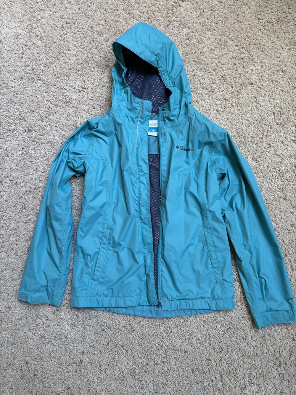 Columbia Kids Teal Hooded Raincoat